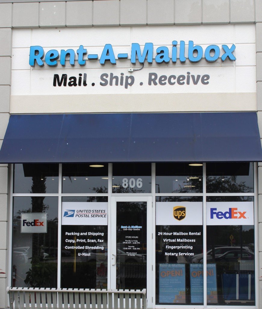 Rent-A-Mailbox storefront at 2220 Logan Blvd N Ste 806, Naples